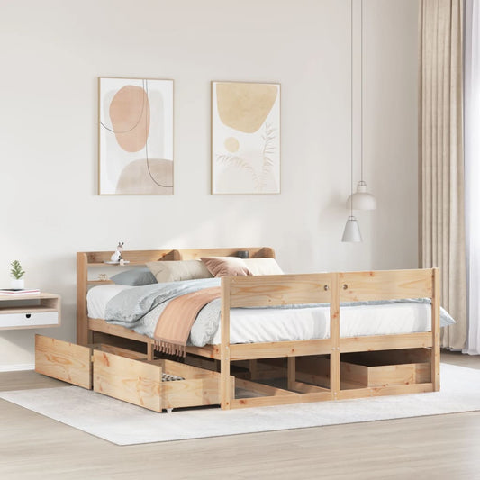 Cadre de lit sans matelas 160x200 cm bois massif de pin