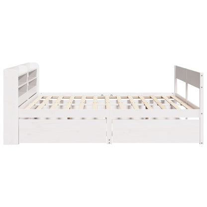 Cadre de lit sans matelas blanc 160x200 cm bois de pin massif