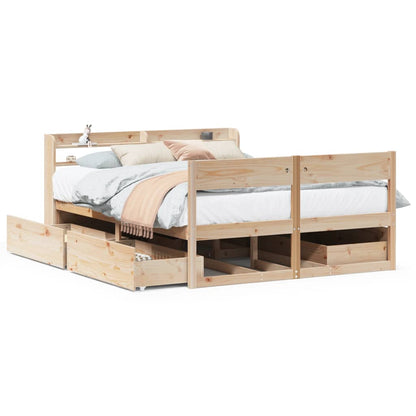 Cadre de lit sans matelas 150x200 cm bois de pin massif