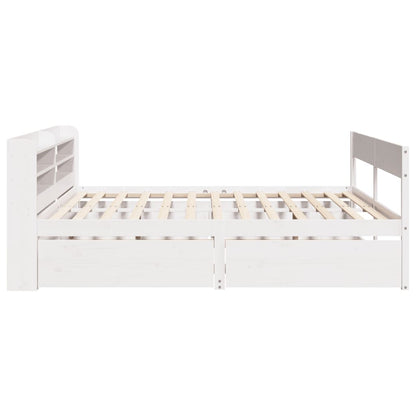 Cadre de lit sans matelas blanc 150x200 cm bois de pin massif