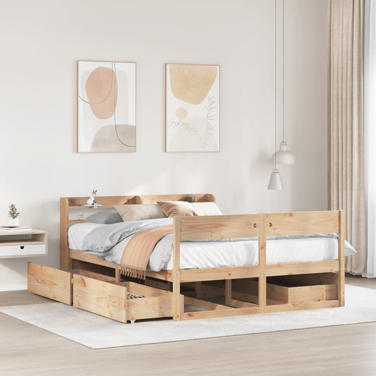 Cadre de lit sans matelas 140x200 cm bois massif de pin