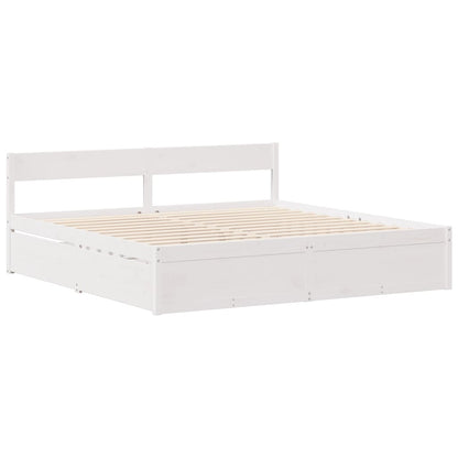 Cadre de lit sans matelas blanc 140x200 cm bois de pin massif