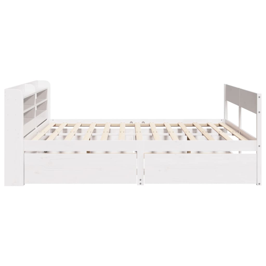 Cadre de lit sans matelas blanc 140x200 cm bois de pin massif