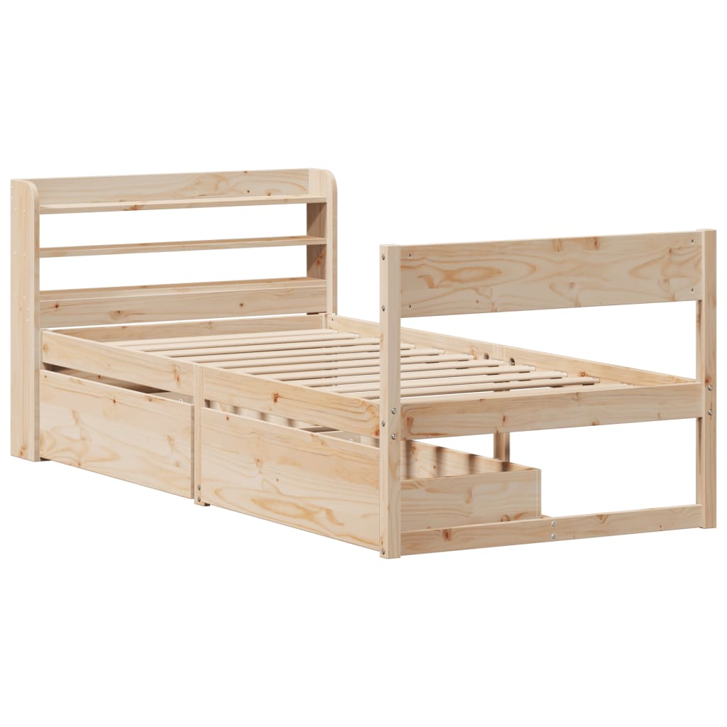 Cadre de lit sans matelas 90x200 cm bois de pin massif