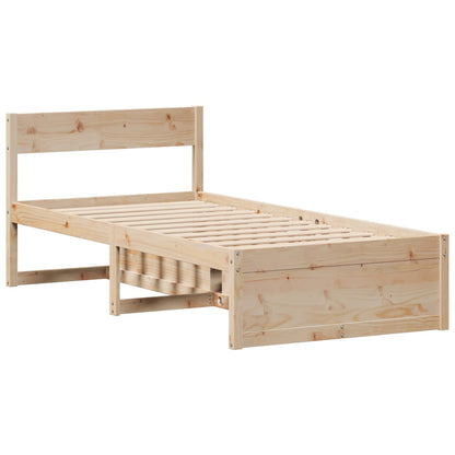 Cadre de lit sans matelas 75x190 cm bois de pin massif