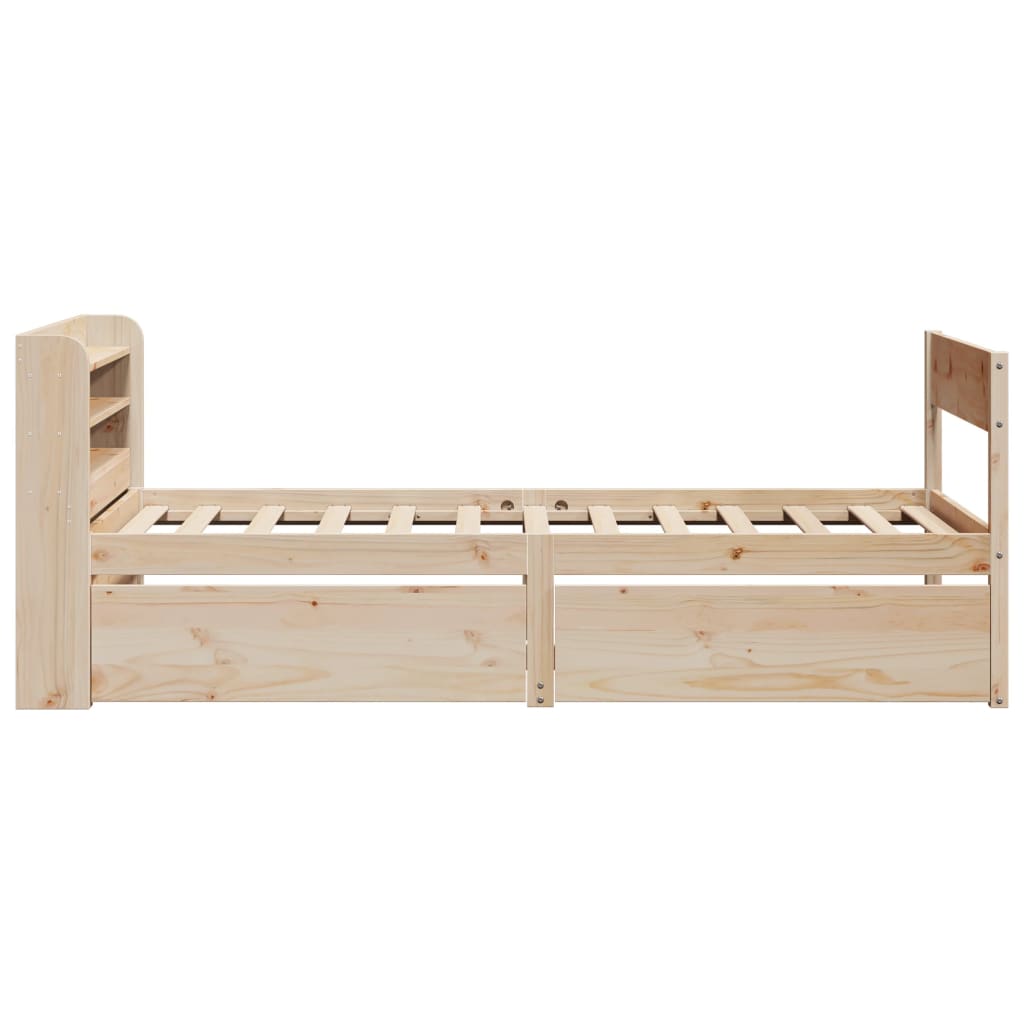 Cadre de lit sans matelas 75x190 cm bois de pin massif