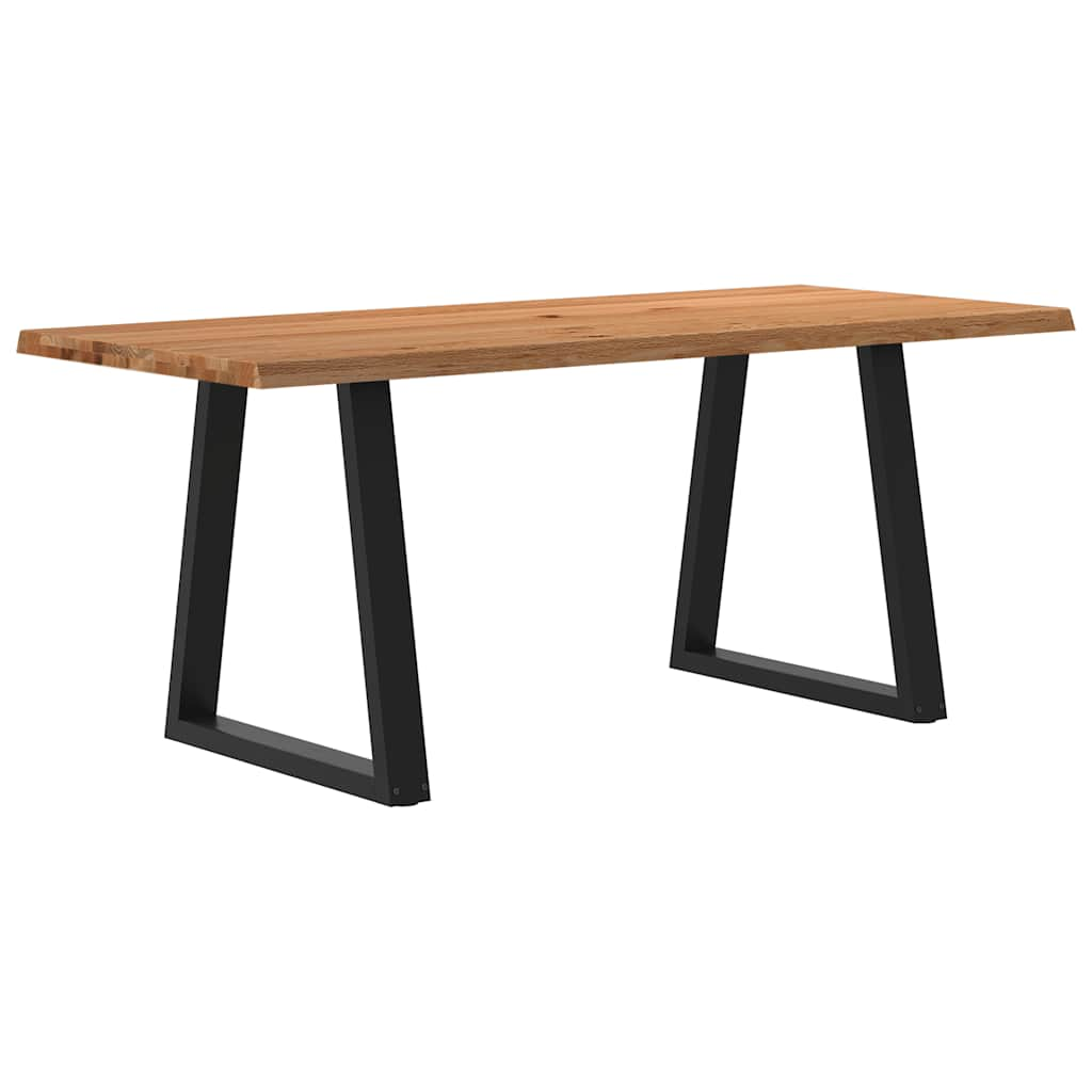 Table à manger avec bord naturel 180x80x74 cm bois massif chêne