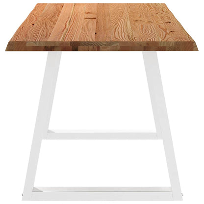 Table à manger avec bord naturel 180x80x74 cm bois massif chêne