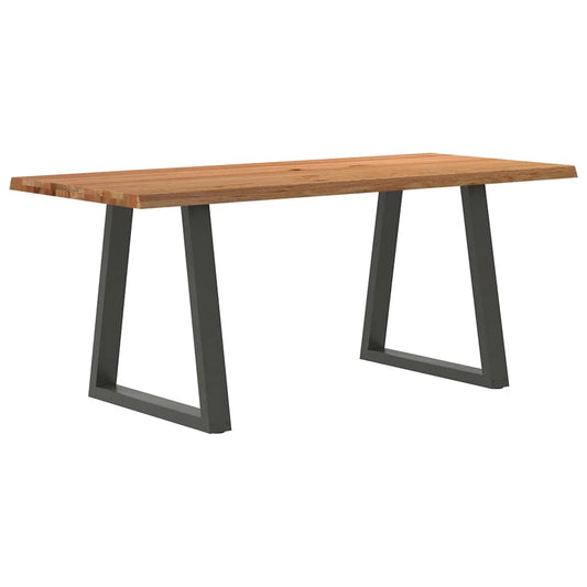 Table à manger avec bord naturel 180x80x74 cm bois massif chêne