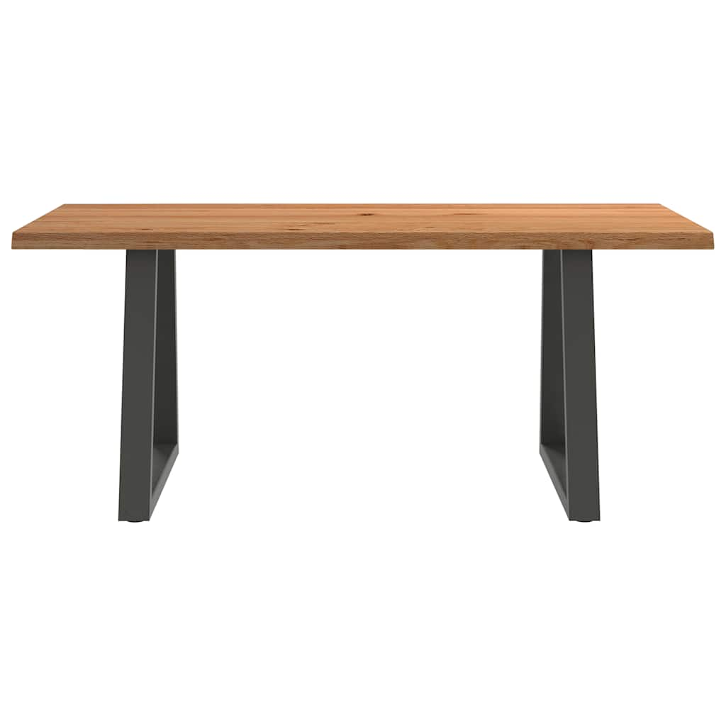 Table à manger avec bord naturel 180x80x74 cm bois massif chêne