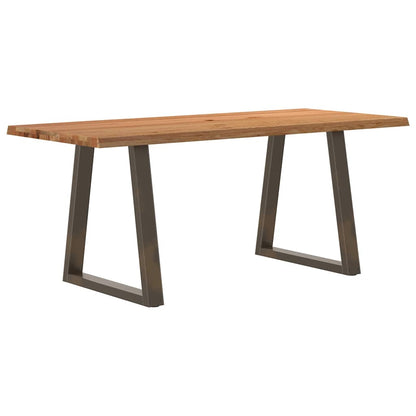 Table à manger avec bord naturel 180x80x74 cm bois massif chêne