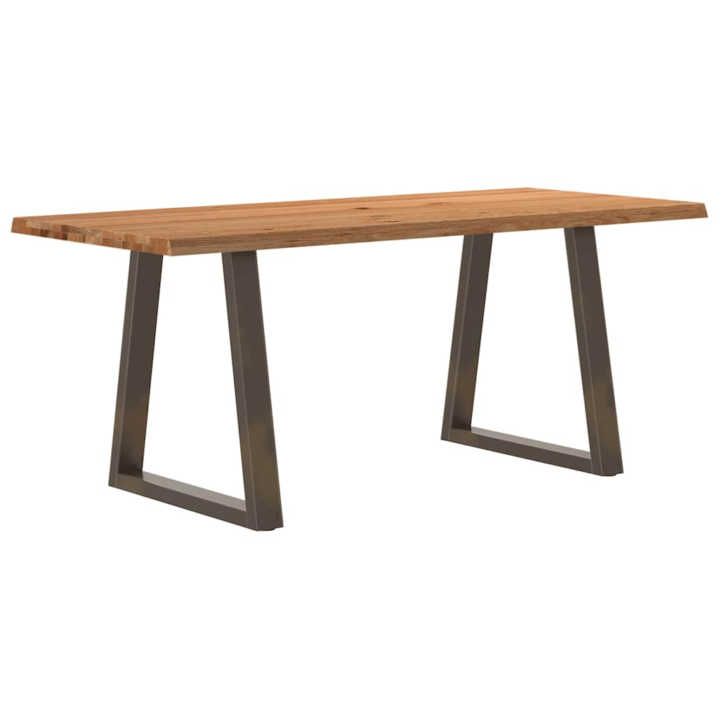 Table à manger avec bord naturel 180x80x74 cm bois massif chêne