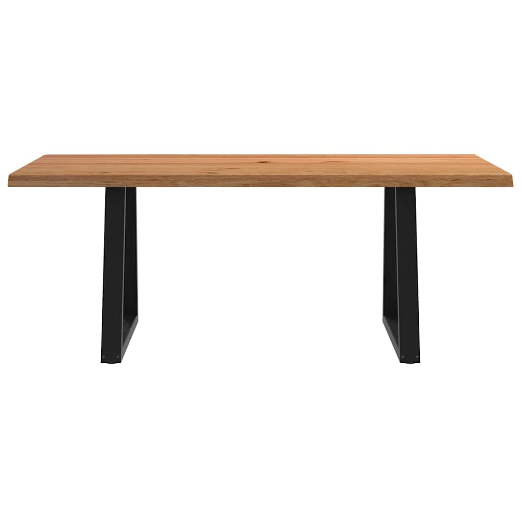 Table à manger avec bord naturel 200x80x74 cm bois massif chêne