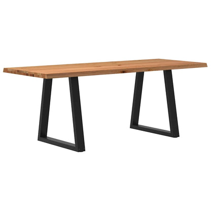 Table à manger avec bord naturel 200x80x74 cm bois massif chêne