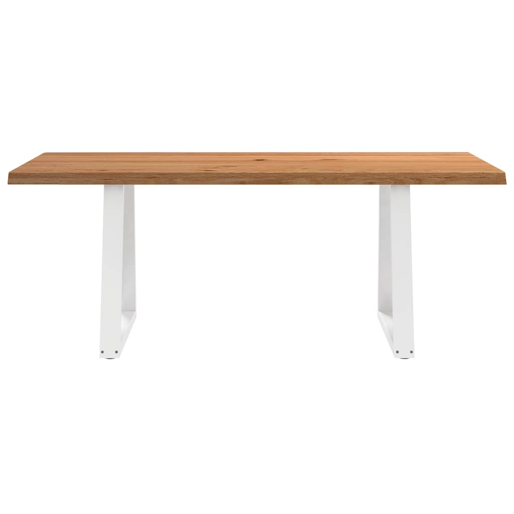 Table à manger avec bord naturel 200x80x74 cm bois massif chêne