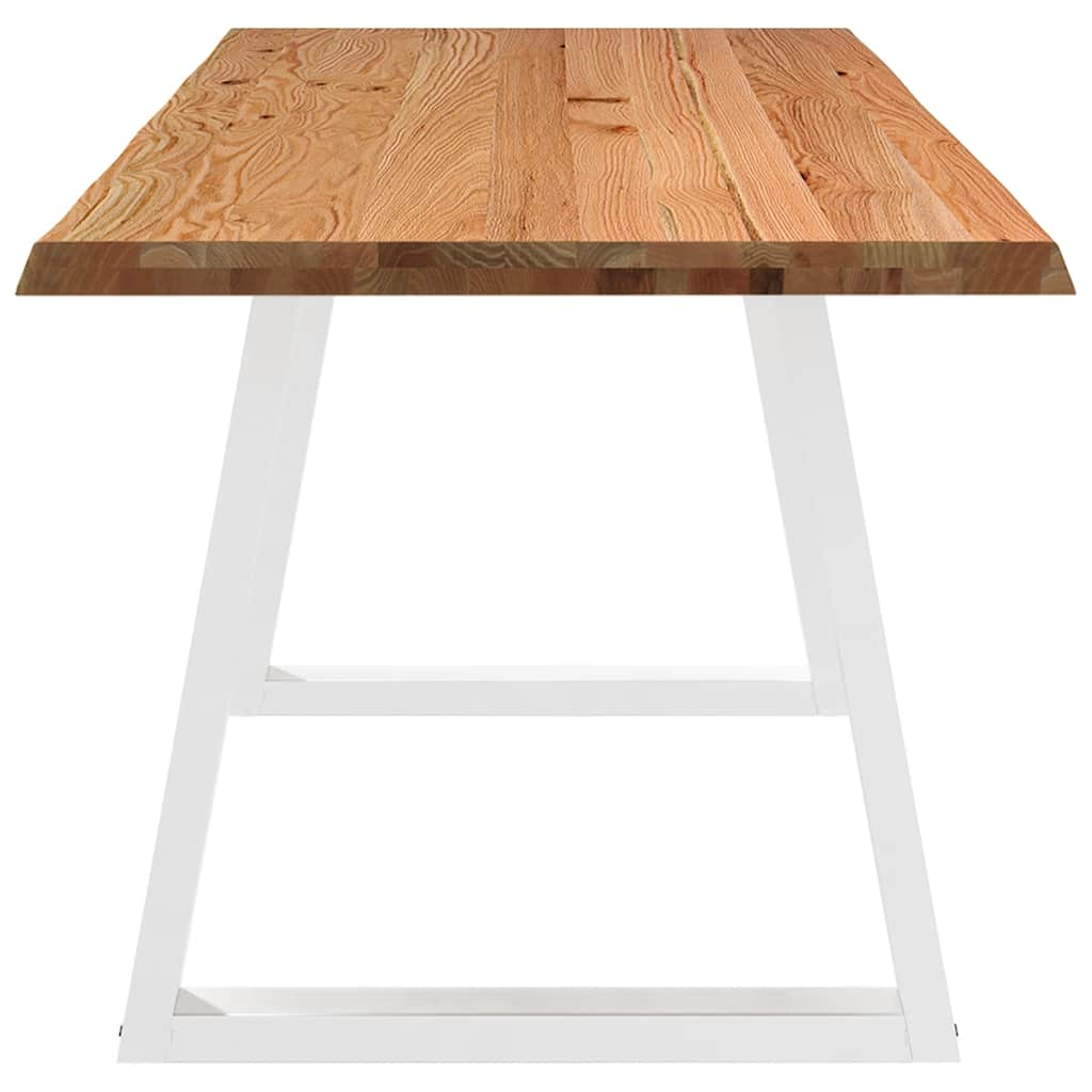 Table à manger avec bord naturel 200x80x74 cm bois massif chêne