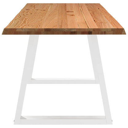 Table à manger avec bord naturel 200x80x74 cm bois massif chêne