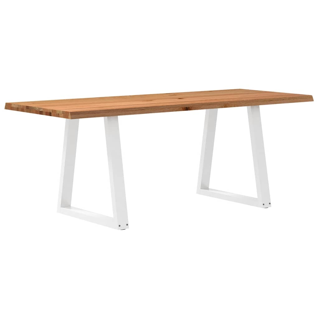 Table à manger avec bord naturel 200x80x74 cm bois massif chêne