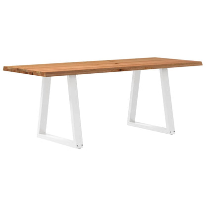 Table à manger avec bord naturel 200x80x74 cm bois massif chêne