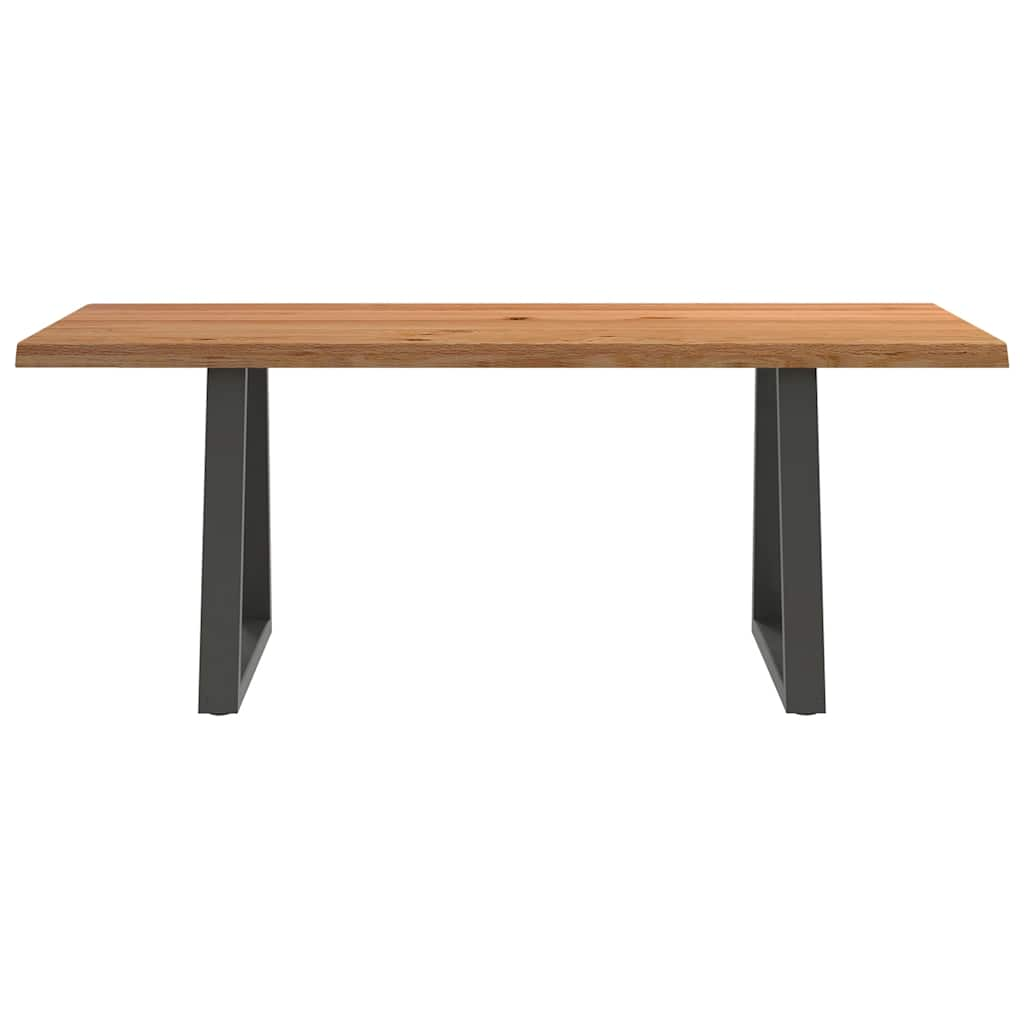 Table à manger avec bord naturel 200x80x74 cm bois massif chêne