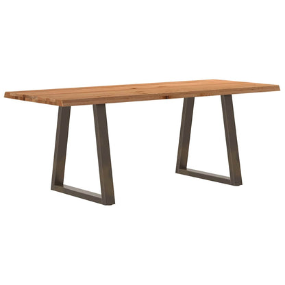 Table à manger avec bord naturel 200x80x74 cm bois massif chêne