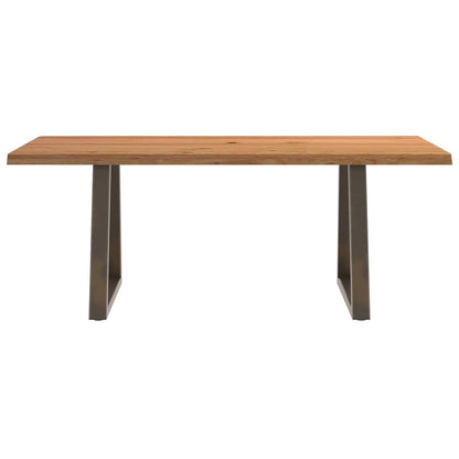 Table à manger avec bord naturel 200x80x74 cm bois massif chêne