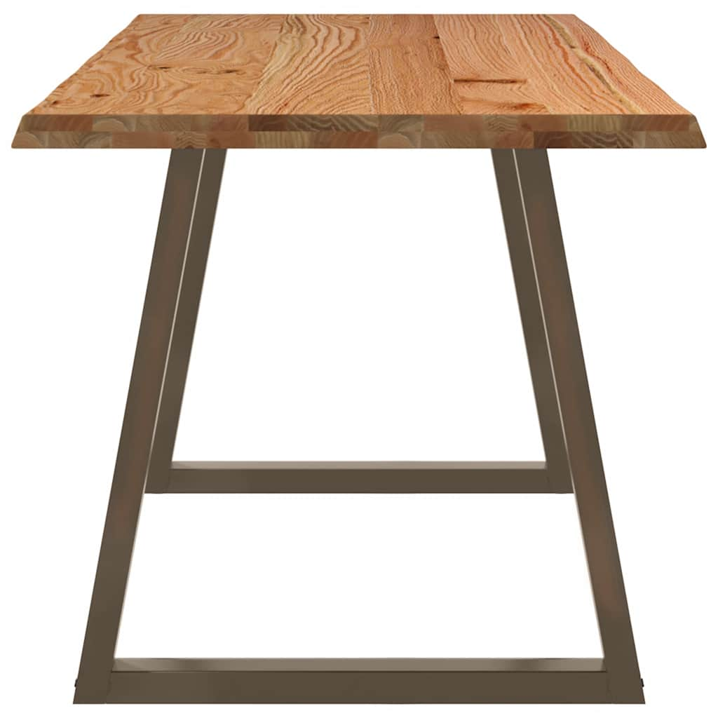 Table à manger avec bord naturel 220x80x74 cm bois massif chêne