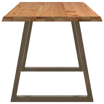 Table à manger avec bord naturel 220x80x74 cm bois massif chêne