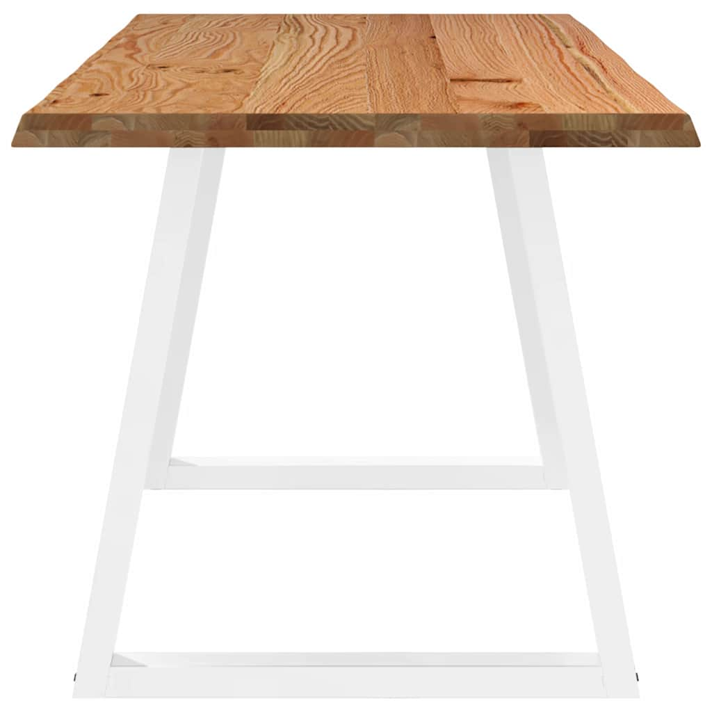 Table à manger avec bord naturel 220x80x74 cm bois massif chêne