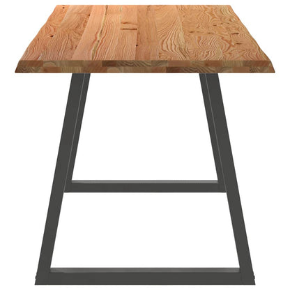 Table à manger avec bord naturel 240x80x74 cm bois massif chêne