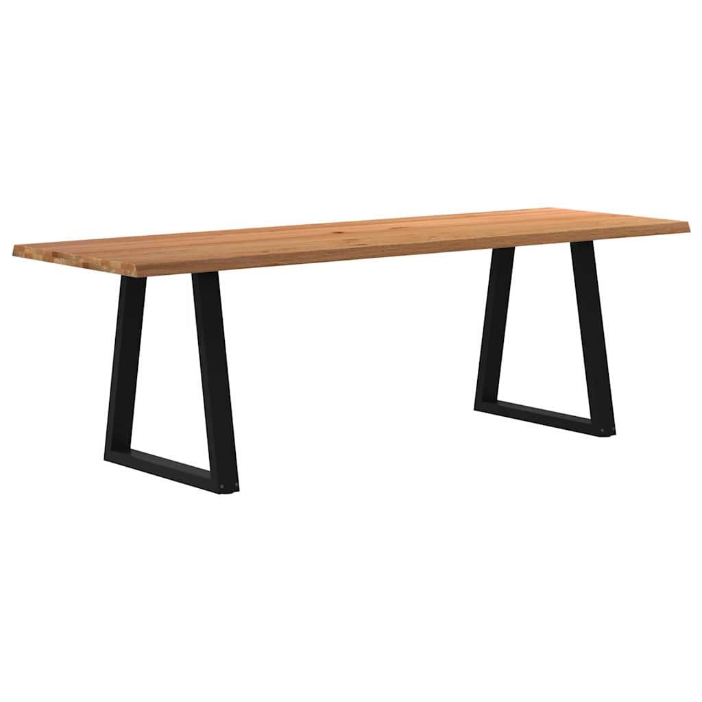 Table à manger avec bord naturel 240x80x74 cm bois massif chêne