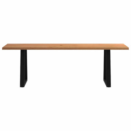 Table à manger avec bord naturel 240x80x74 cm bois massif chêne