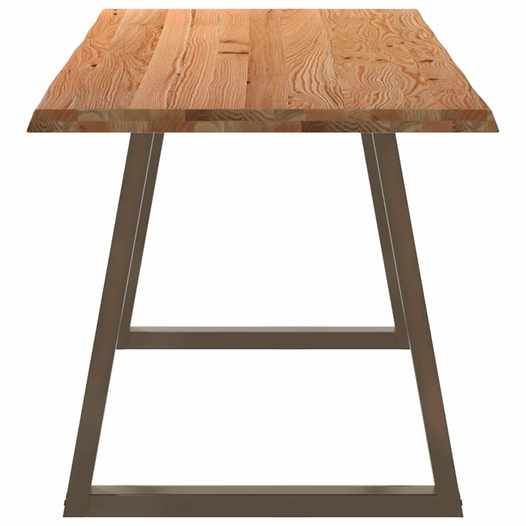 Table à manger avec bord naturel 240x80x74 cm bois massif chêne