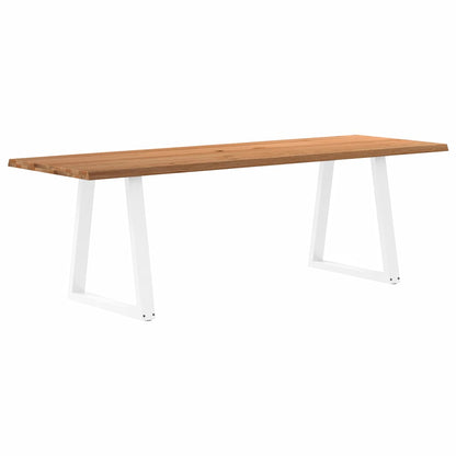 Table à manger avec bord naturel 240x80x74 cm bois massif chêne