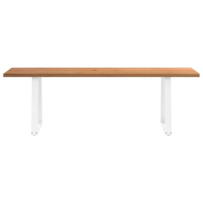 Table à manger avec bord naturel 240x80x74 cm bois massif chêne