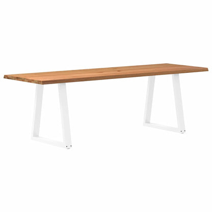 Table à manger avec bord naturel 240x80x74 cm bois massif chêne