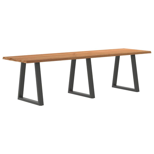 Table à manger avec bord naturel 280x80x74 cm bois massif chêne