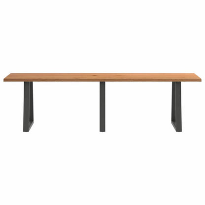 Table à manger avec bord naturel 280x80x74 cm bois massif chêne