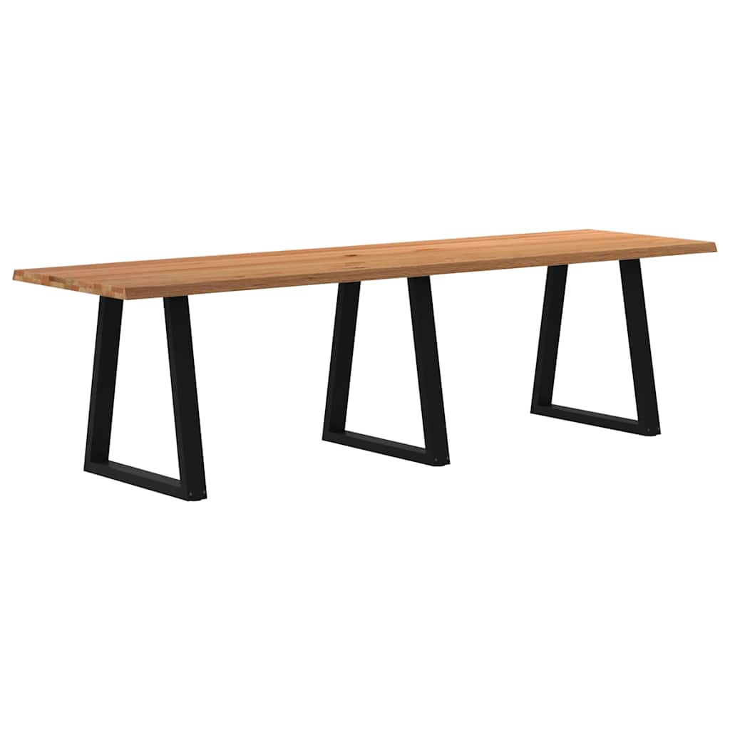 Table à manger avec bord naturel 280x80x74 cm bois massif chêne