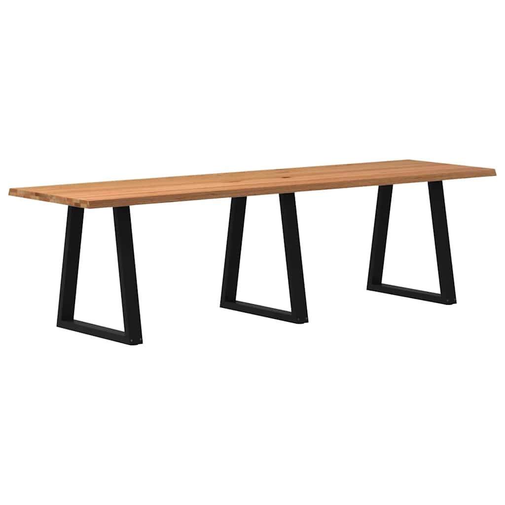 Table à manger avec bord naturel 280x80x74 cm bois massif chêne