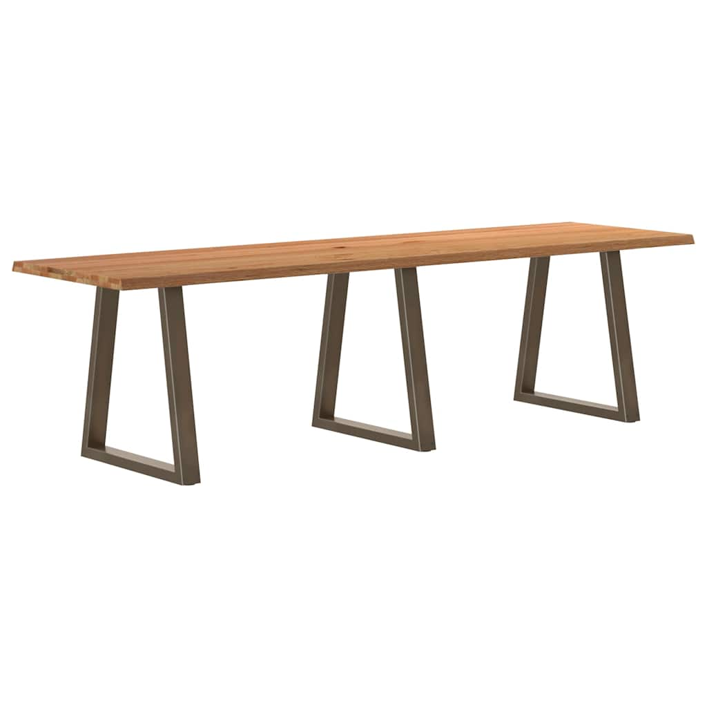 Table à manger avec bord naturel 280x80x74 cm bois massif chêne