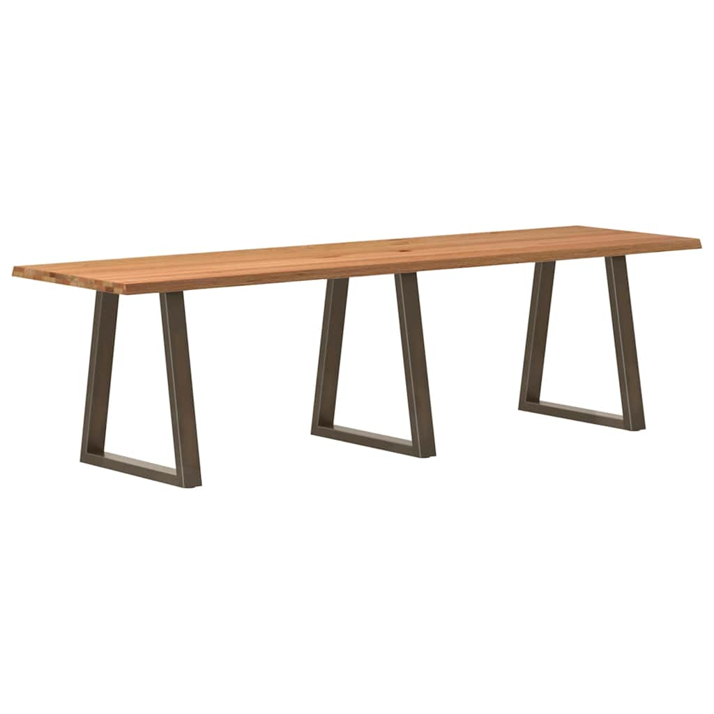 Table à manger avec bord naturel 280x80x74 cm bois massif chêne