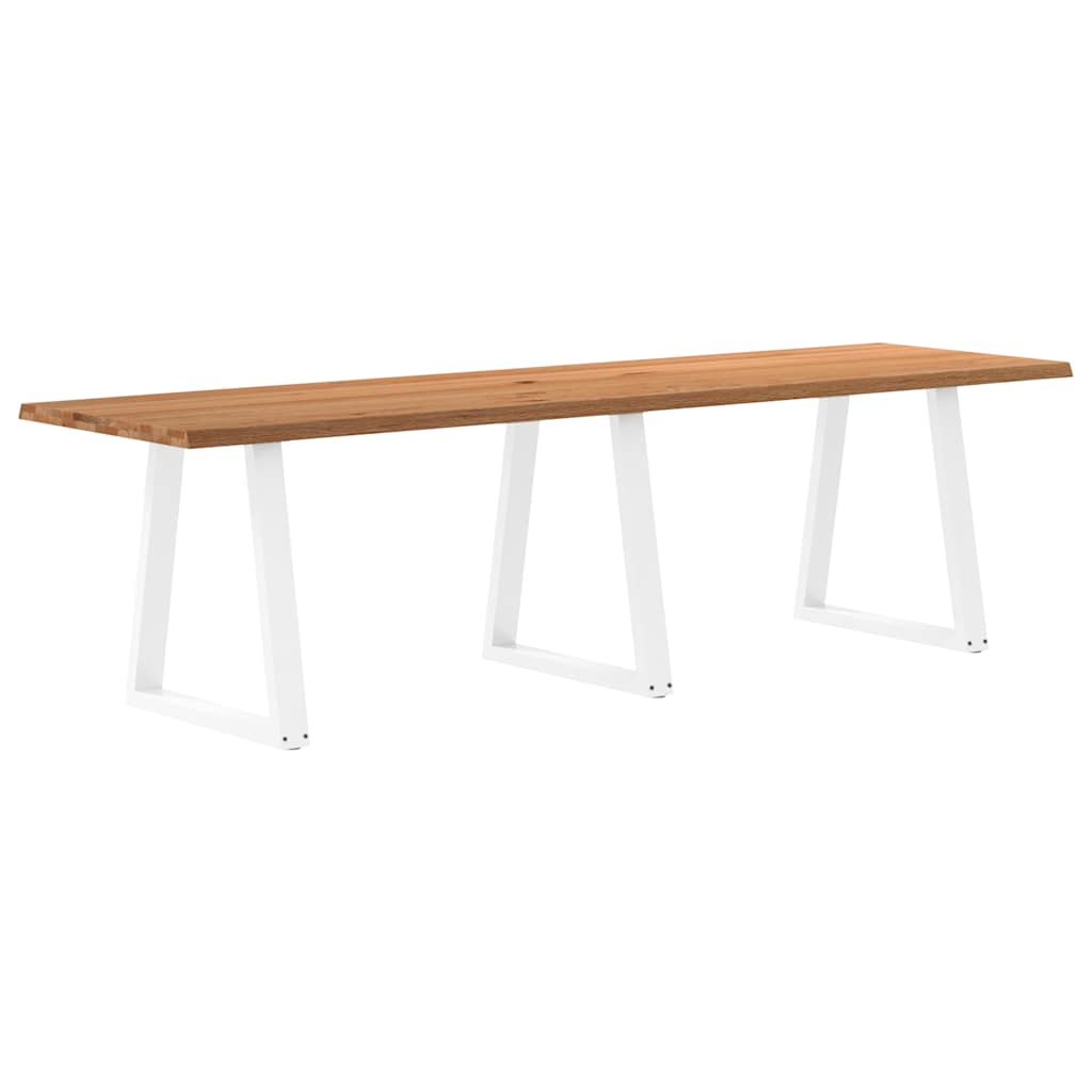 Table à manger avec bord naturel 280x80x74 cm bois massif chêne