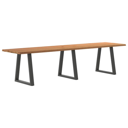 Table à manger avec bord naturel 320x80x74 cm bois massif chêne