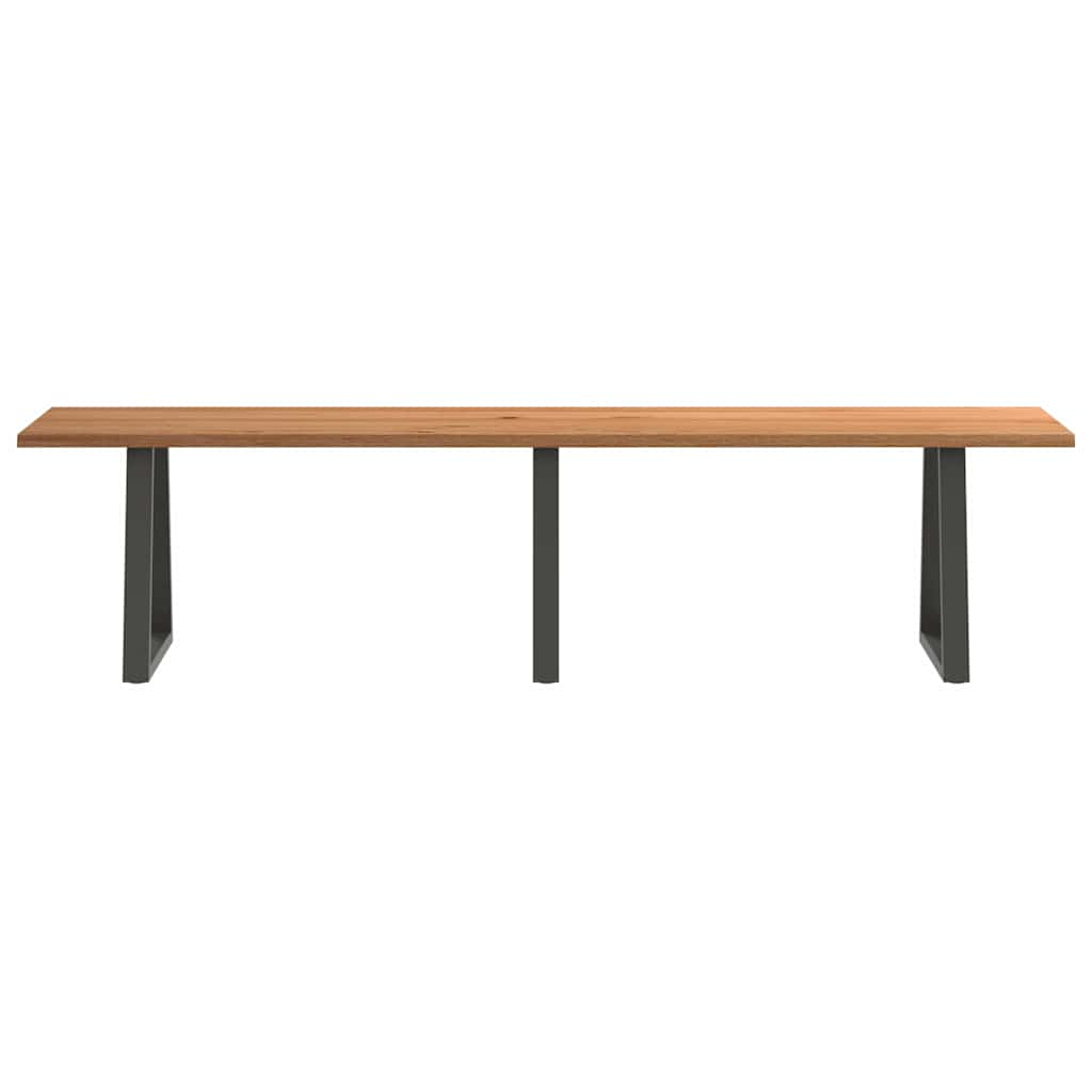 Table à manger avec bord naturel 320x80x74 cm bois massif chêne