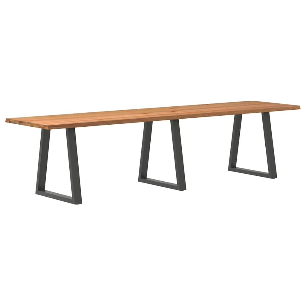 Table à manger avec bord naturel 320x80x74 cm bois massif chêne