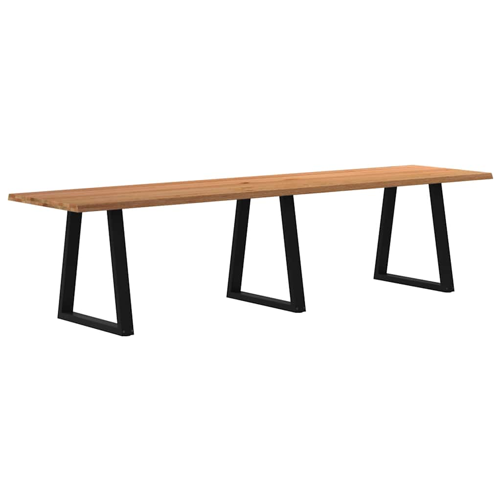 Table à manger avec bord naturel 320x80x74 cm bois massif chêne