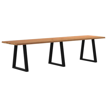 Table à manger avec bord naturel 320x80x74 cm bois massif chêne