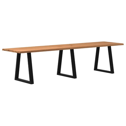 Table à manger avec bord naturel 320x80x74 cm bois massif chêne