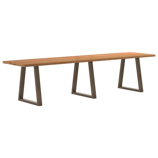 Table à manger avec bord naturel 320x80x74 cm bois massif chêne